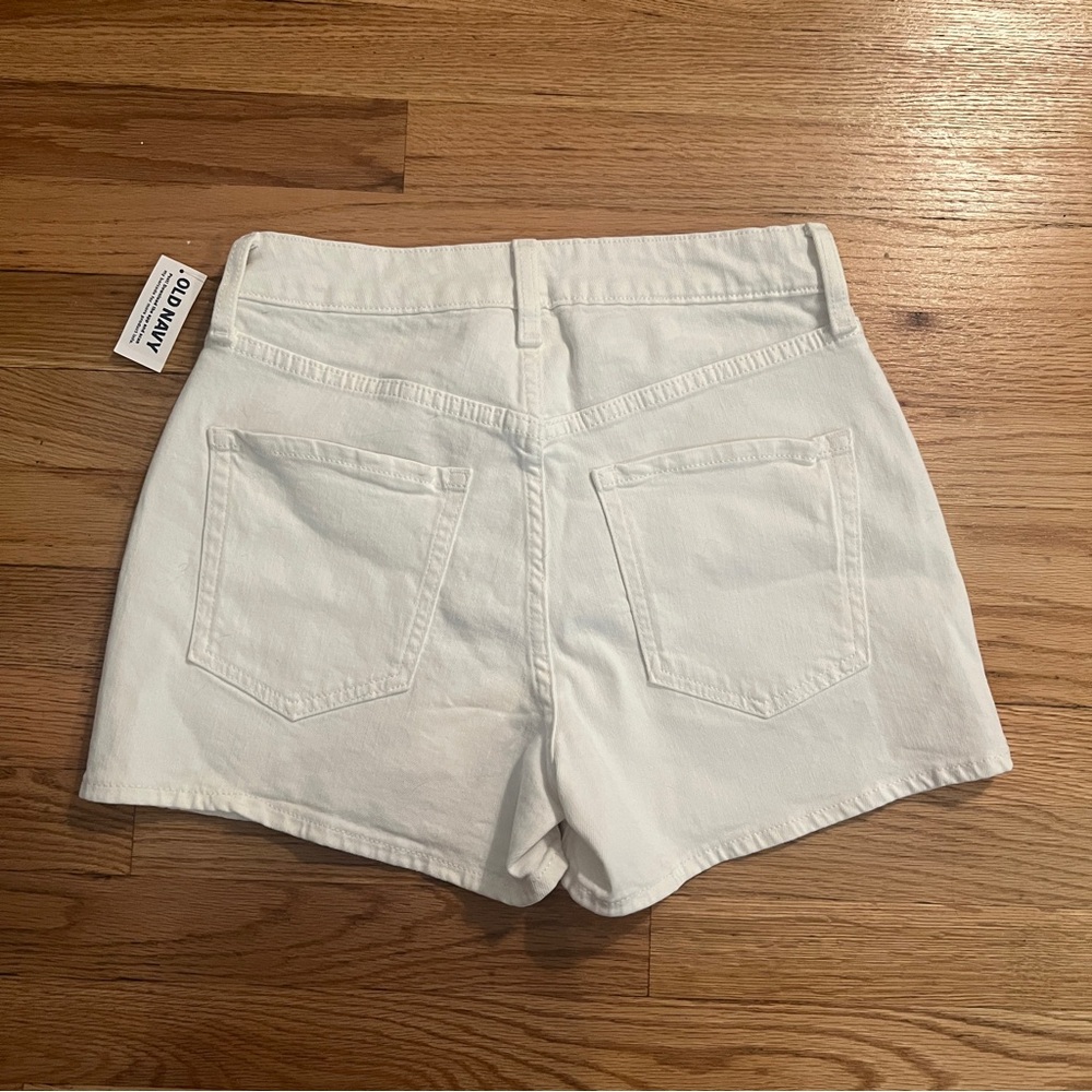 NWT Old Navy White Jean Shorts High-Rise Curvy Secret-Smooth Pockets - Picture 8 of 8